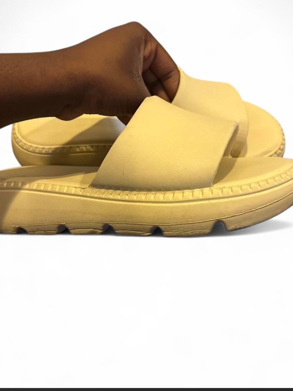 Women’s Slide Sandals in Light Yellow - Casual Comfort